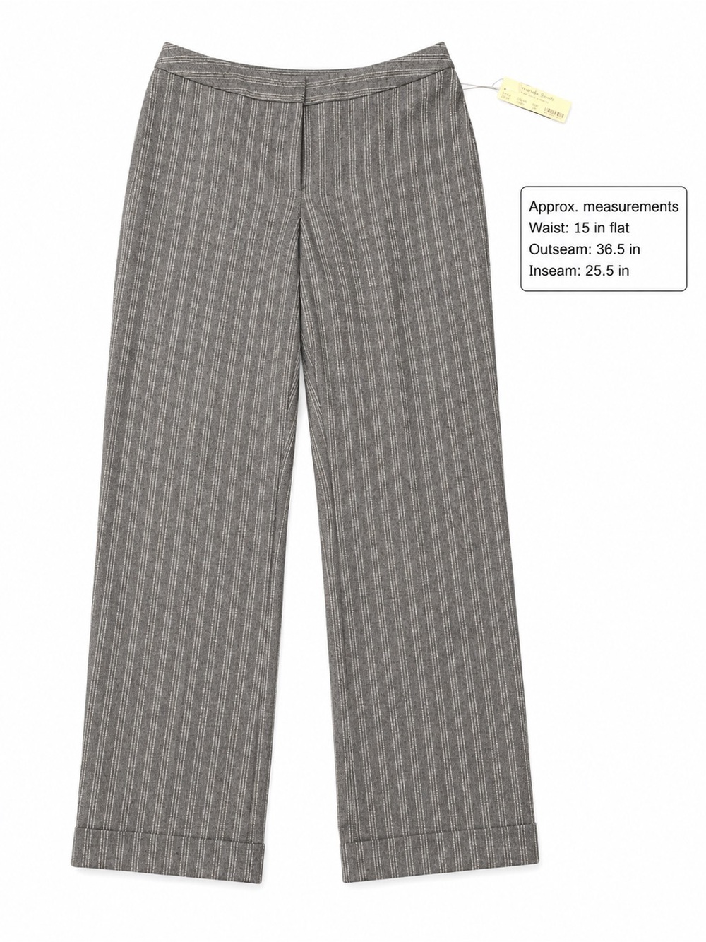 Amanda Smith Petite 2P Gray Pinstripe Tailored Dress Pants NWT Style 25166